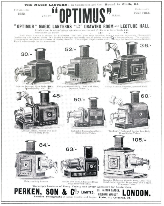 optimus magic lantern antique projector